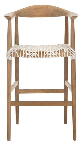 Woven White Bar Stool