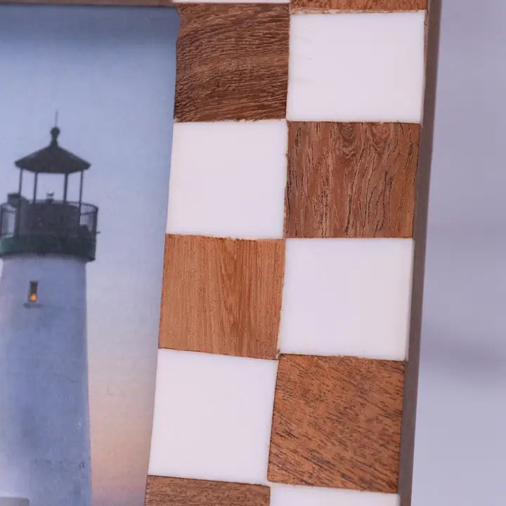 Wood Checkered Photo Frame