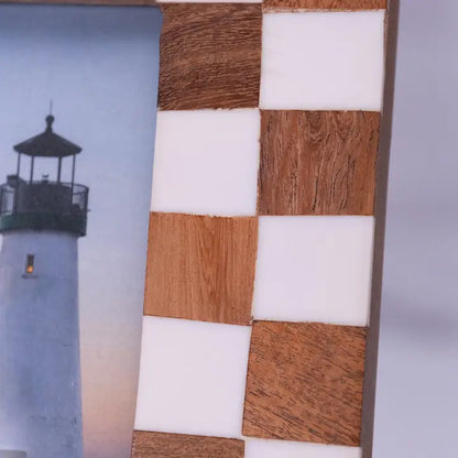 Wood Checkered Photo Frame