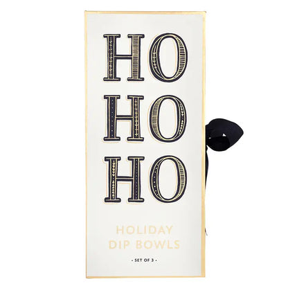 Gold Holiday Dip Bowls Book Box - Ho Ho Ho