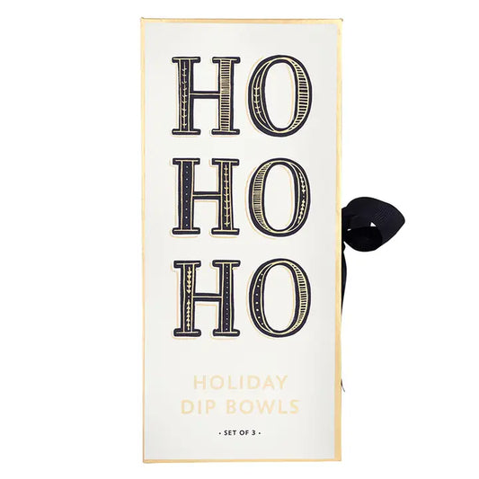 Gold Holiday Dip Bowls Book Box - Ho Ho Ho