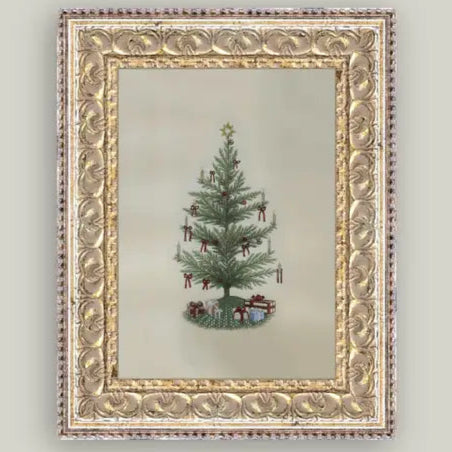Vintage Tree with Bows Framed Antique Art