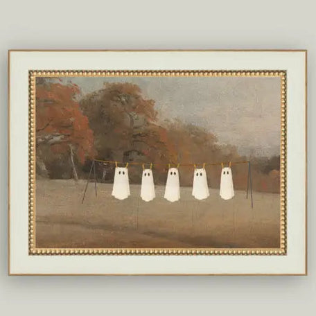 Haunted Laundry Framed Antique Art