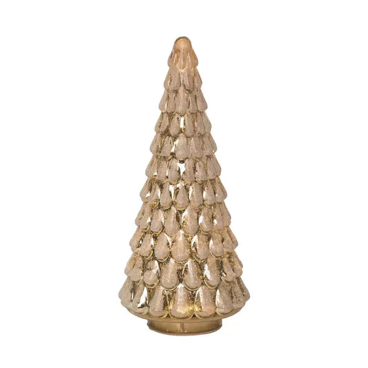 Gold Light-Up Glass Tree