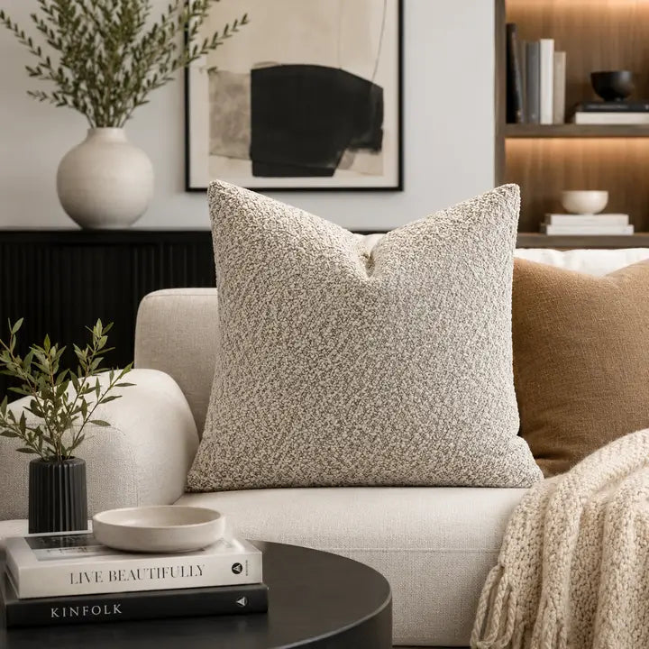 Textured Bouclé-Style Pillow