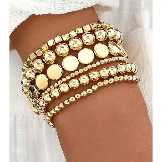 Multi-Chain Bead Stretchable Bracelet Set
