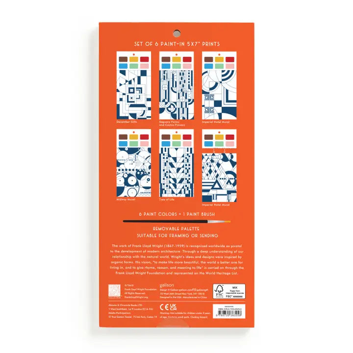 Frank Lloyd Wright Paint-in Print Set