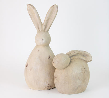 Faux Stone Rabbit Sculptures