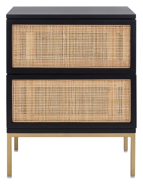 Rattan 2 Drawer Nightstand