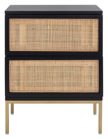 Rattan 2 Drawer Nightstand