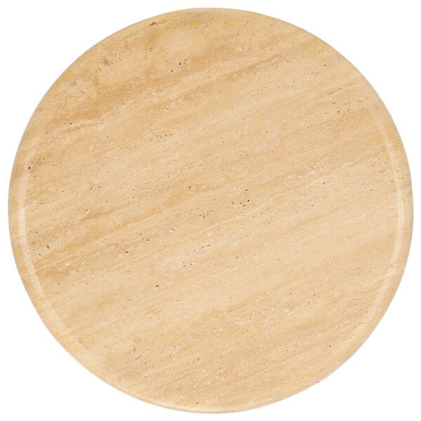 Jennamira Travertine Top Accent Table