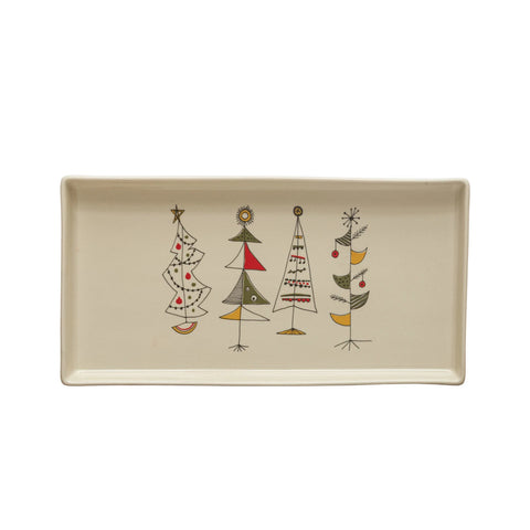 Stoneware Holiday Tray