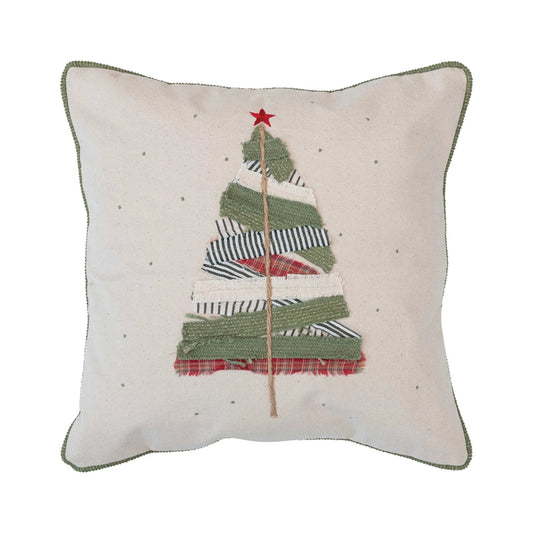 Appliqued Tree Holiday Pillow