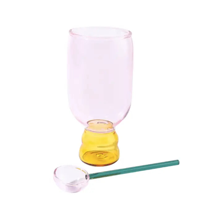 Cocktail Glass Mug and Spoon Set