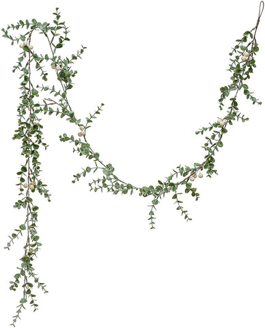 GREEN WITH WHITE BERRIES