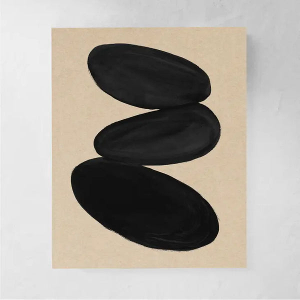 Black & Beige Abstract Print