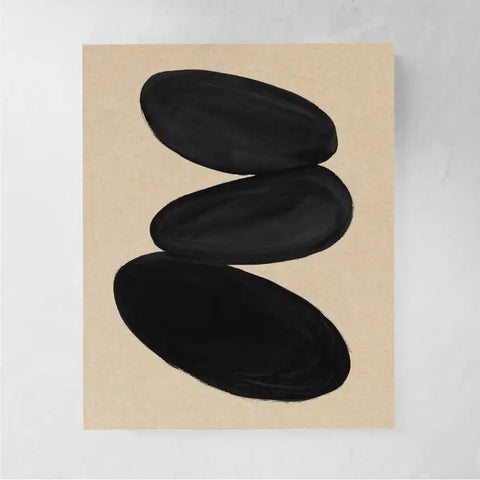 Black & Beige Abstract Print