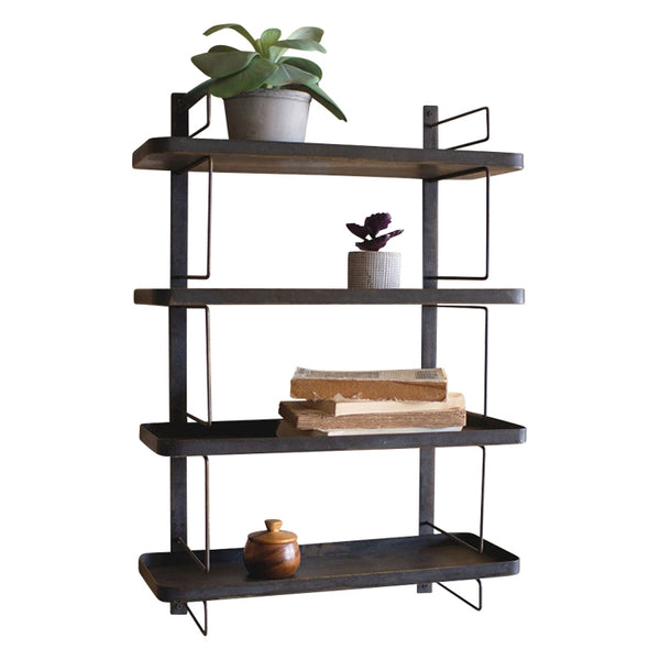 hanging shelving unit with 4 shelves