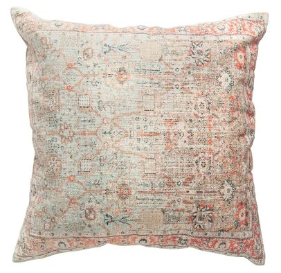 Cotton Distressed Print Pillow
