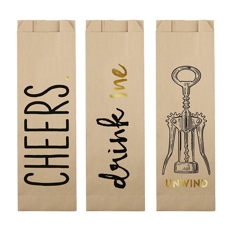 Paper Wine Bags - Party Assorted 6pk