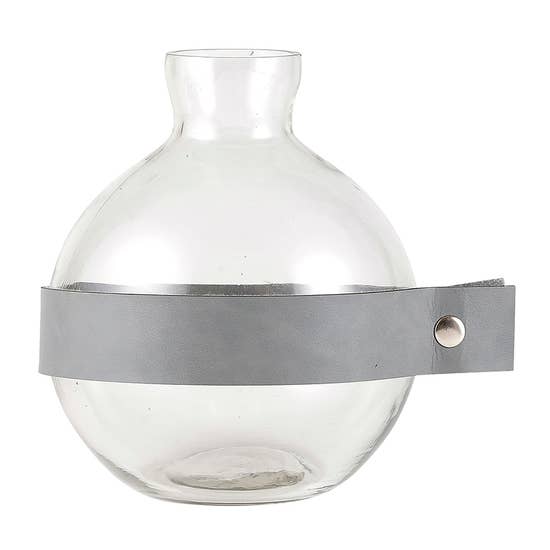 Round Vase With Grey Cuff