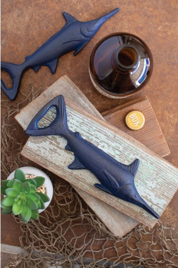 cast iron blue marlin bottle opener