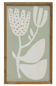 Wood Framed Flower Art