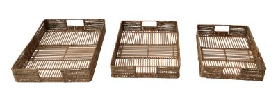 Hand-Woven Tray with Handles