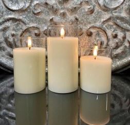 S/3 Glass Candles