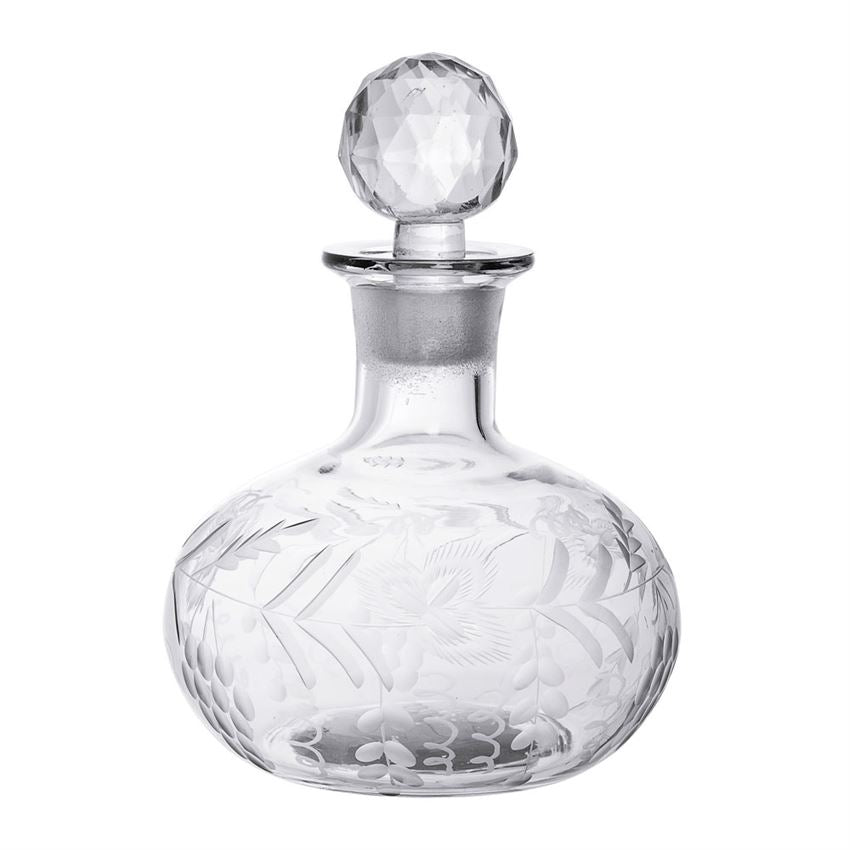 ETCHED GLASS DECANTER