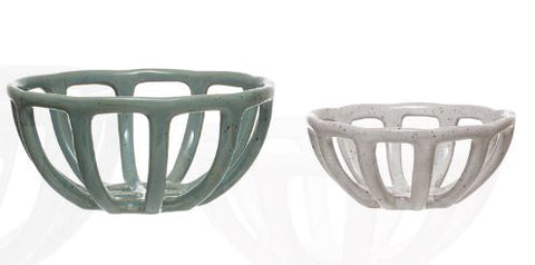 Handmade Stoneware Basket Bowls