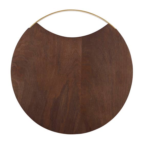 Circle Wood and Brass Board 12"