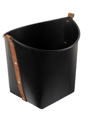 Black w/ Leather Handle Tapered Basket