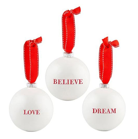 Ornament Set - Believe/Love/Dream