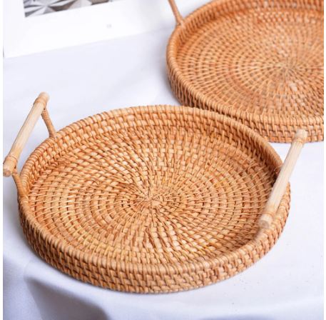 10" Round Rattan Tray