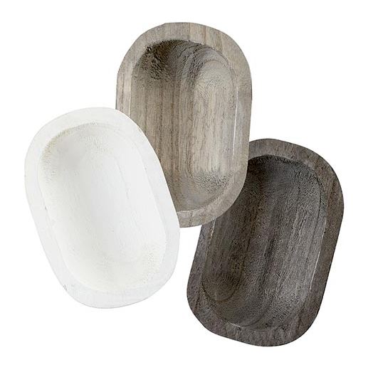 S/3 Wood Snack Bowls
